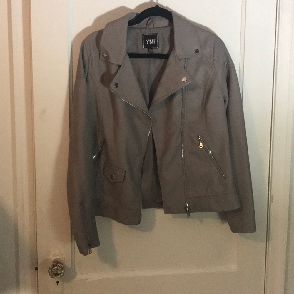 Light Gray Leather Jacket